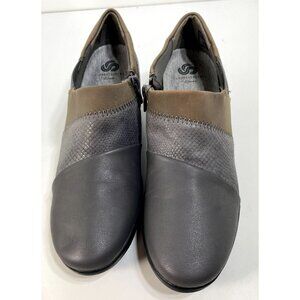 Clarks Cloud Steppers Caddell Denali Slip On Side Zip Loafers Gray Size 8.5